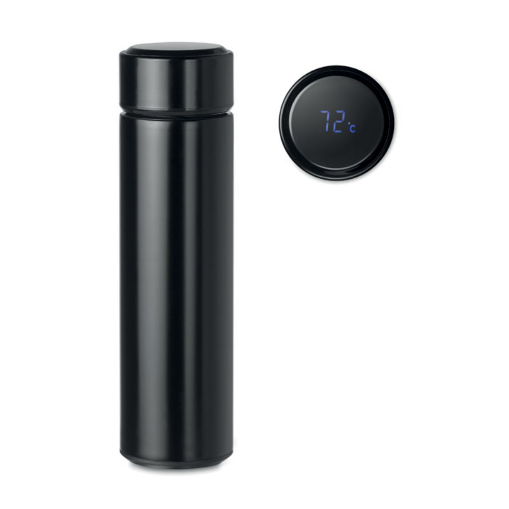 Personalisierte Edelstahlflasche mit LED-Thermometer, 450 ml - Benjamin