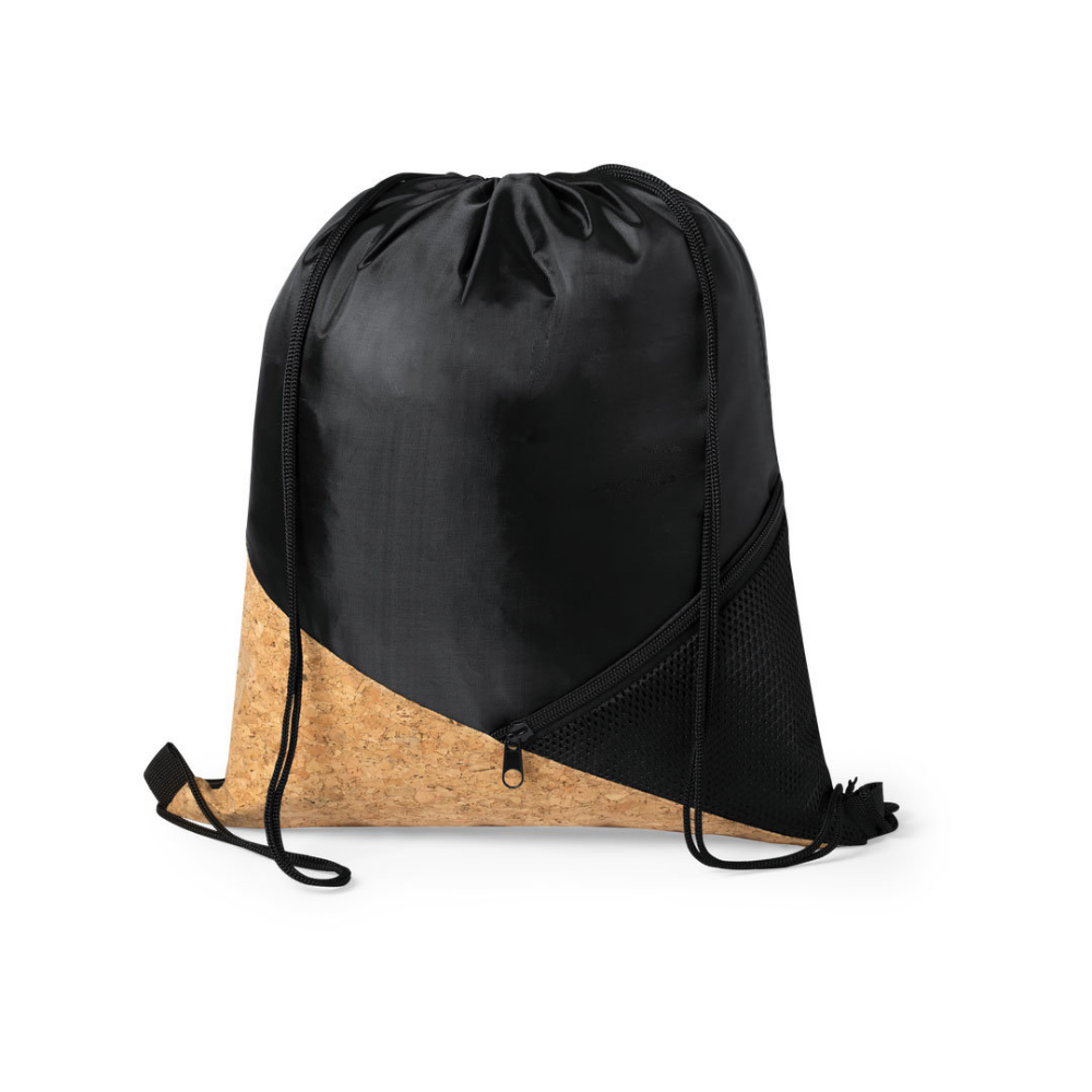 Backpack with Cork Detail and Drawstring - Irlam Vale