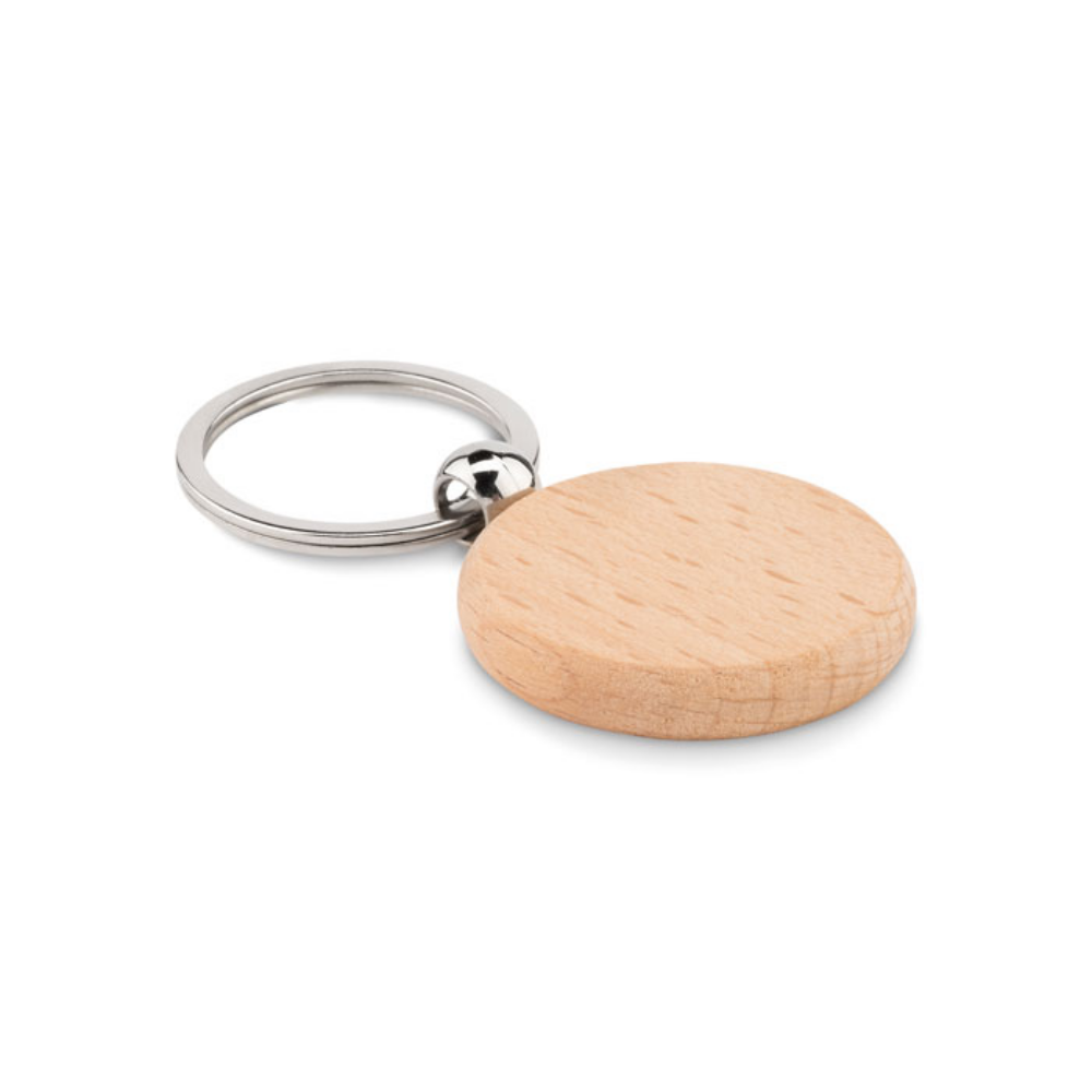 Round Wooden Key Ring - Peterhead