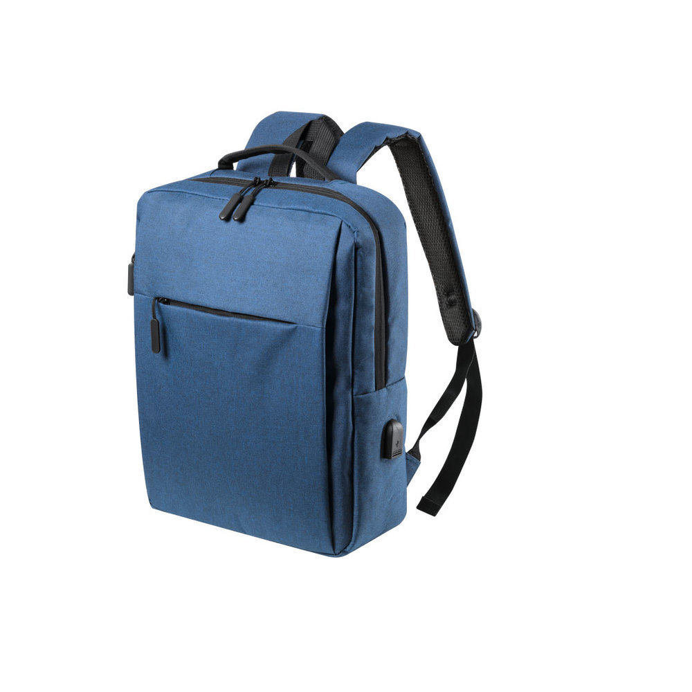 Durable business backpack made of polyester, featuring a USB output - Bridport