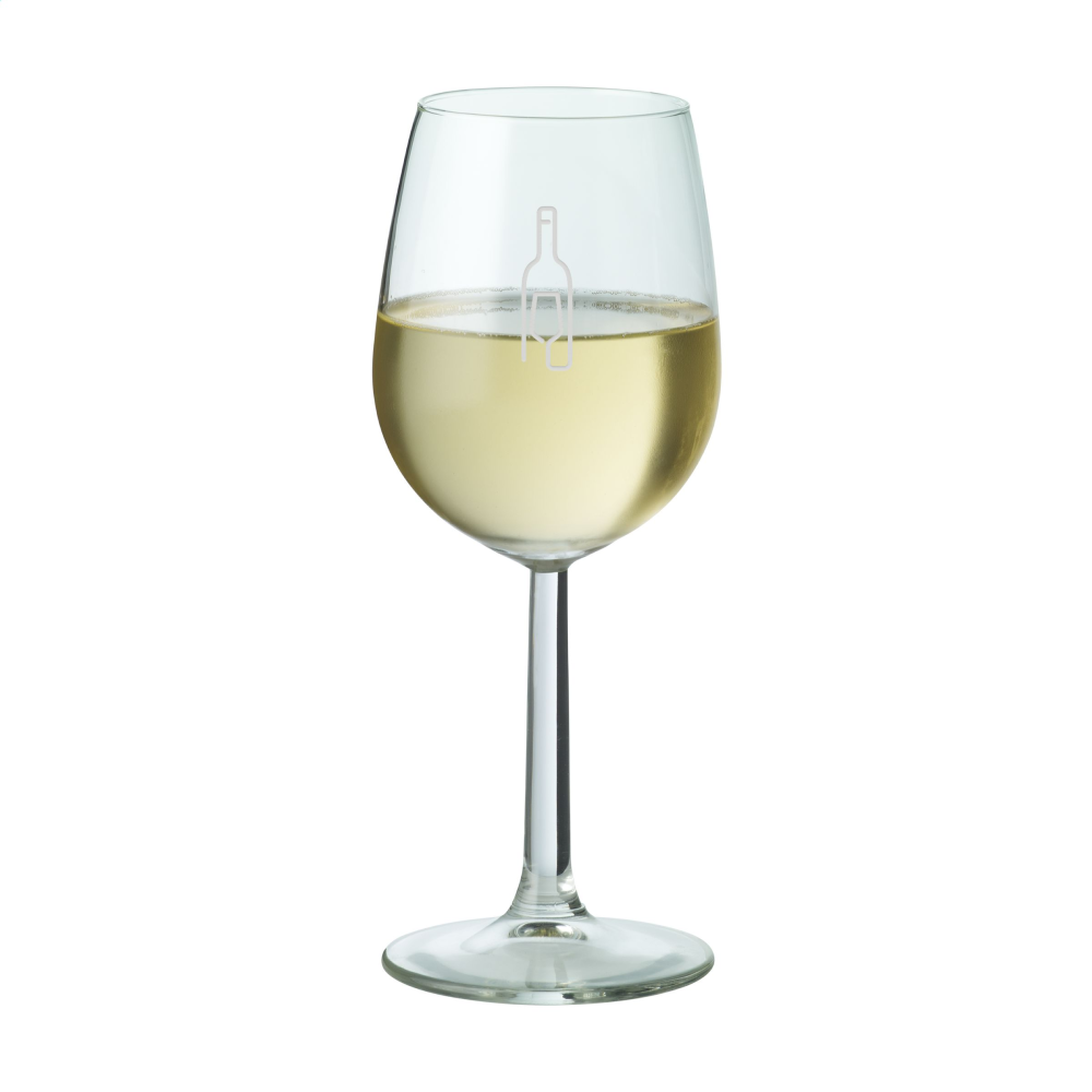 This wine glass comes with a stem, giving it an elegant look and making it easier to hold. It is perfect for fancy dinners and special occasions. Its design allows the user to savor the taste and aroma of their favorite wine to the fullest. The stem of the glass keeps the warmth of the hand away from the wine, maintaining its optimal temperature. - Hayling Island