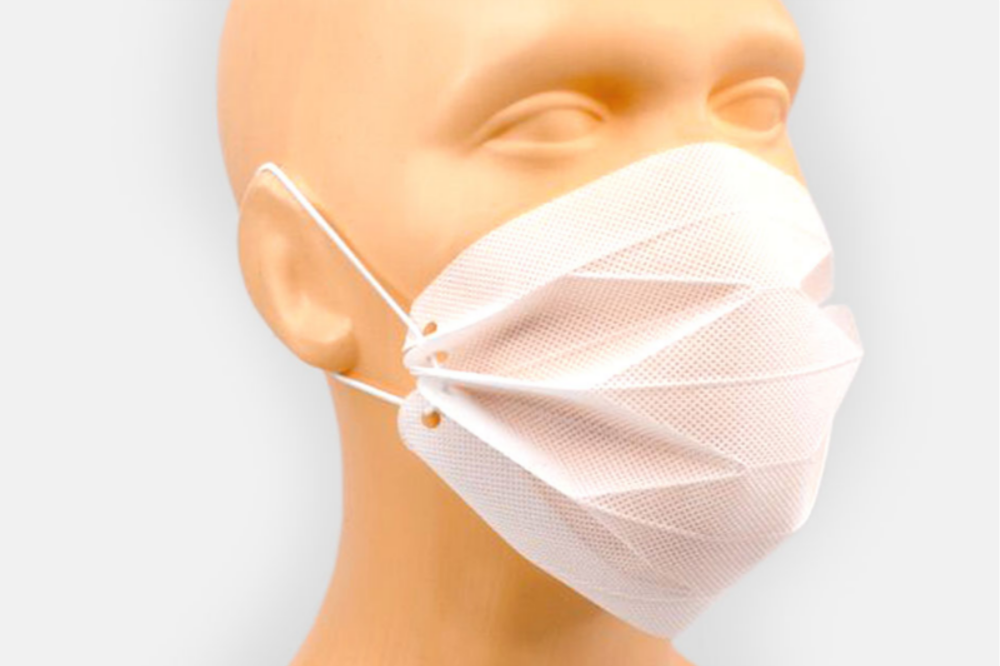 Etui für Mundschutzmaske aus PET bedrucken mit CE-konformer Schutzmaske - Flockenblume
