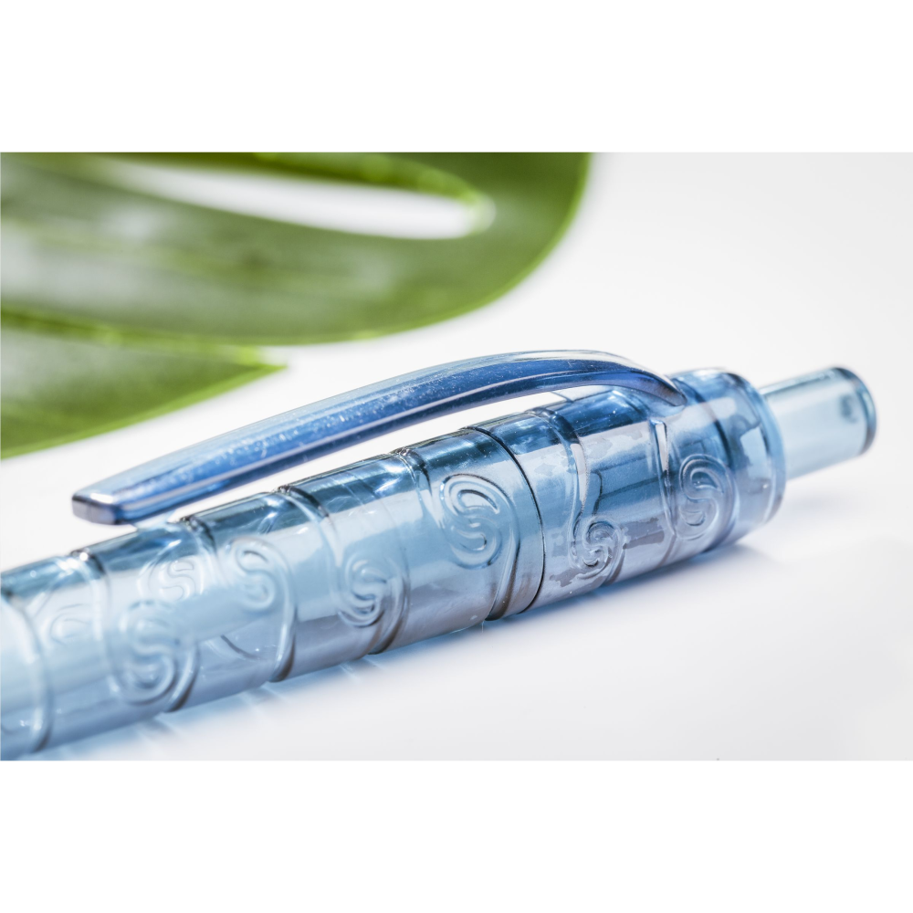 A blue ink ballpoint pen made from recycled PET bottles - Mexborough
