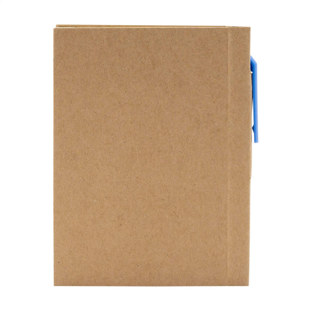 Mini quaderno eco-compatibile realizzato con materiale riciclato e penna a sfera con inchiostro blu - Bormio