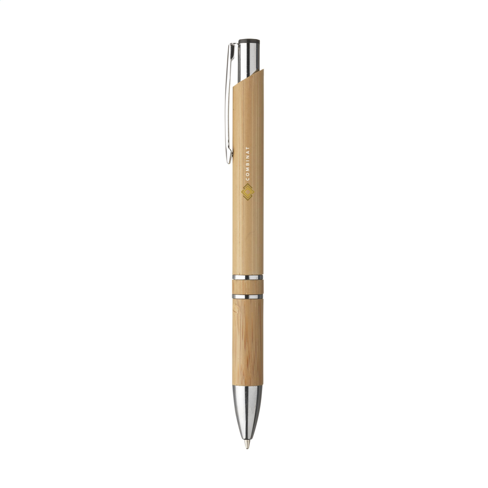 Bolígrafo de Bambú en Forma de Barril con Clip de Metal - Owston