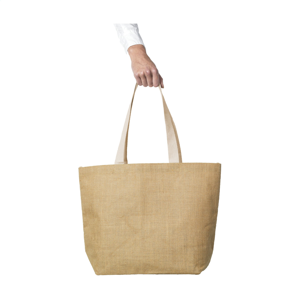 Unique Burlap Shopping Bag with Coated Inside - Ramsgate