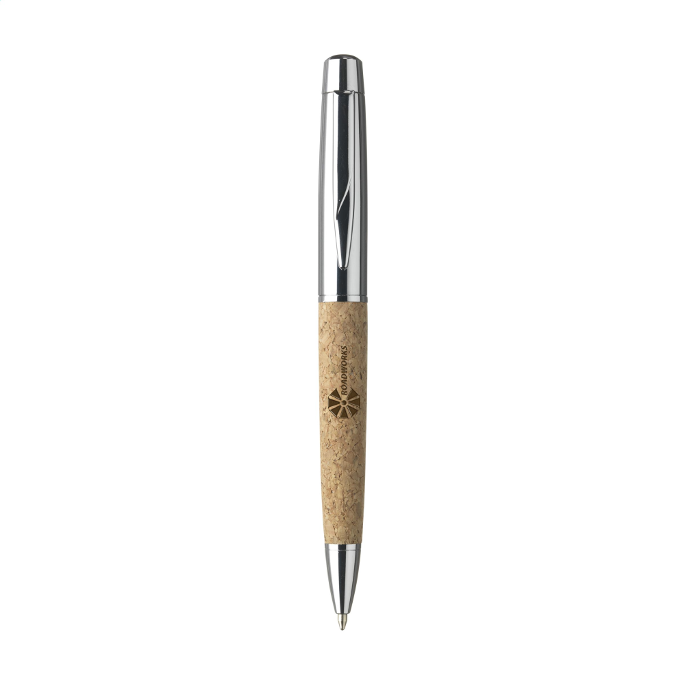 Luxurious Chrome Finish Cork Accent Ballpoint Pen Set - Sandwell