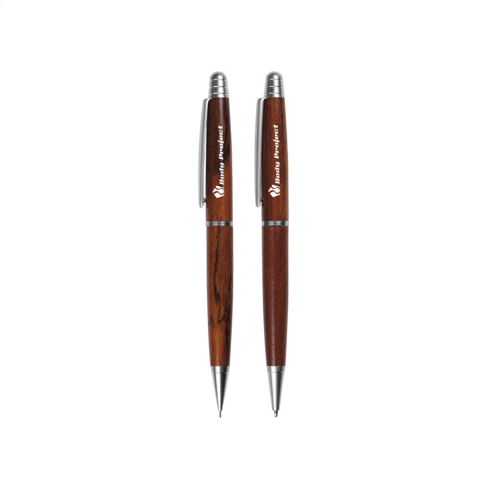 Coffret stylo et porte-mine personnalisés en bois - Nala