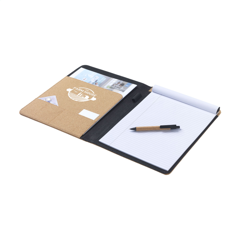 A Cork Cover A4 Conference/Document Folder with an Eco-friendly Ballpoint Pen - Skelmersdale