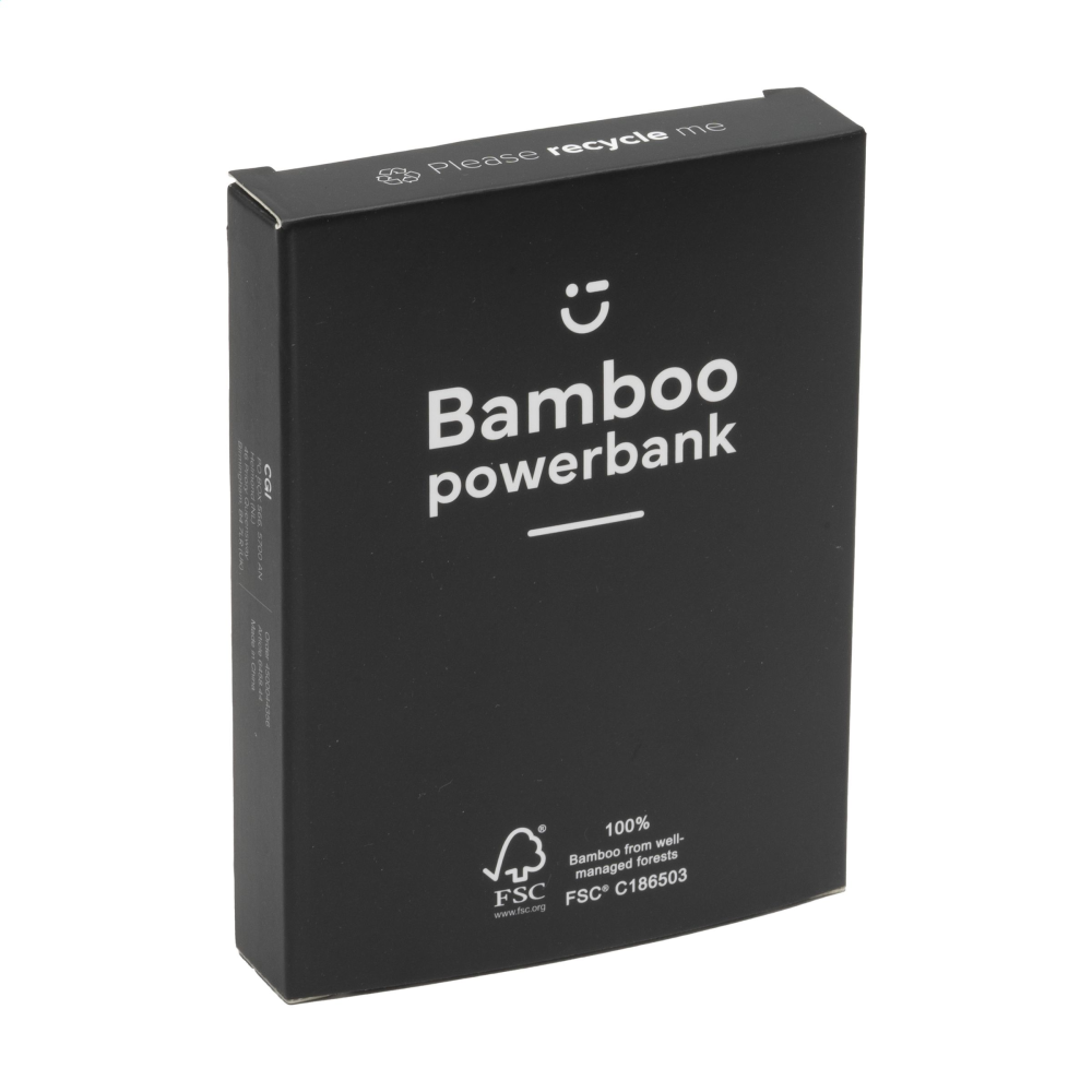 Powerbank personnalisé 4000 mAh bambou - Carabao