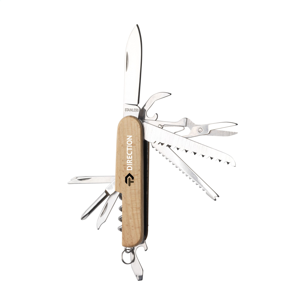 8-Piece Multifunction Pocket Knife with Beechwood Handle - Childswickham