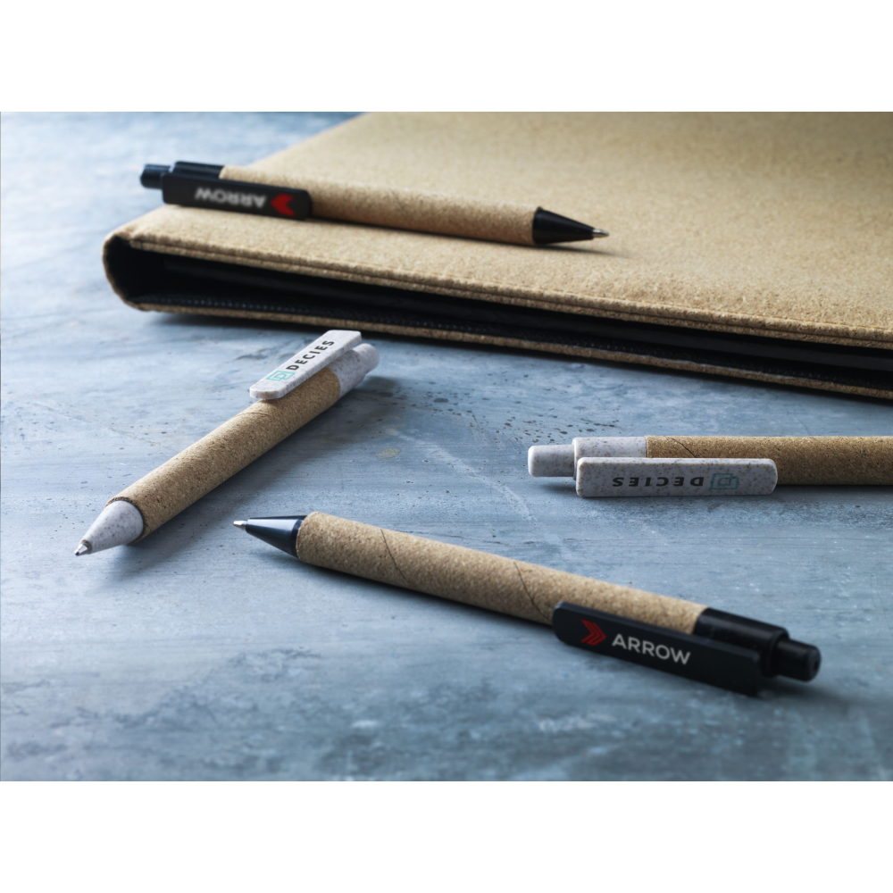 Kugelschreiber bedrucken ökologisch Kork und Weizenstroh - Yukari