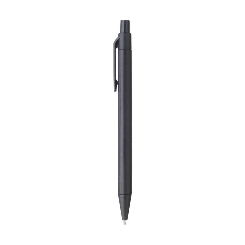 An environmentally friendly pen made out of recycled paper and uses ballpoint ink technology. - Orkney