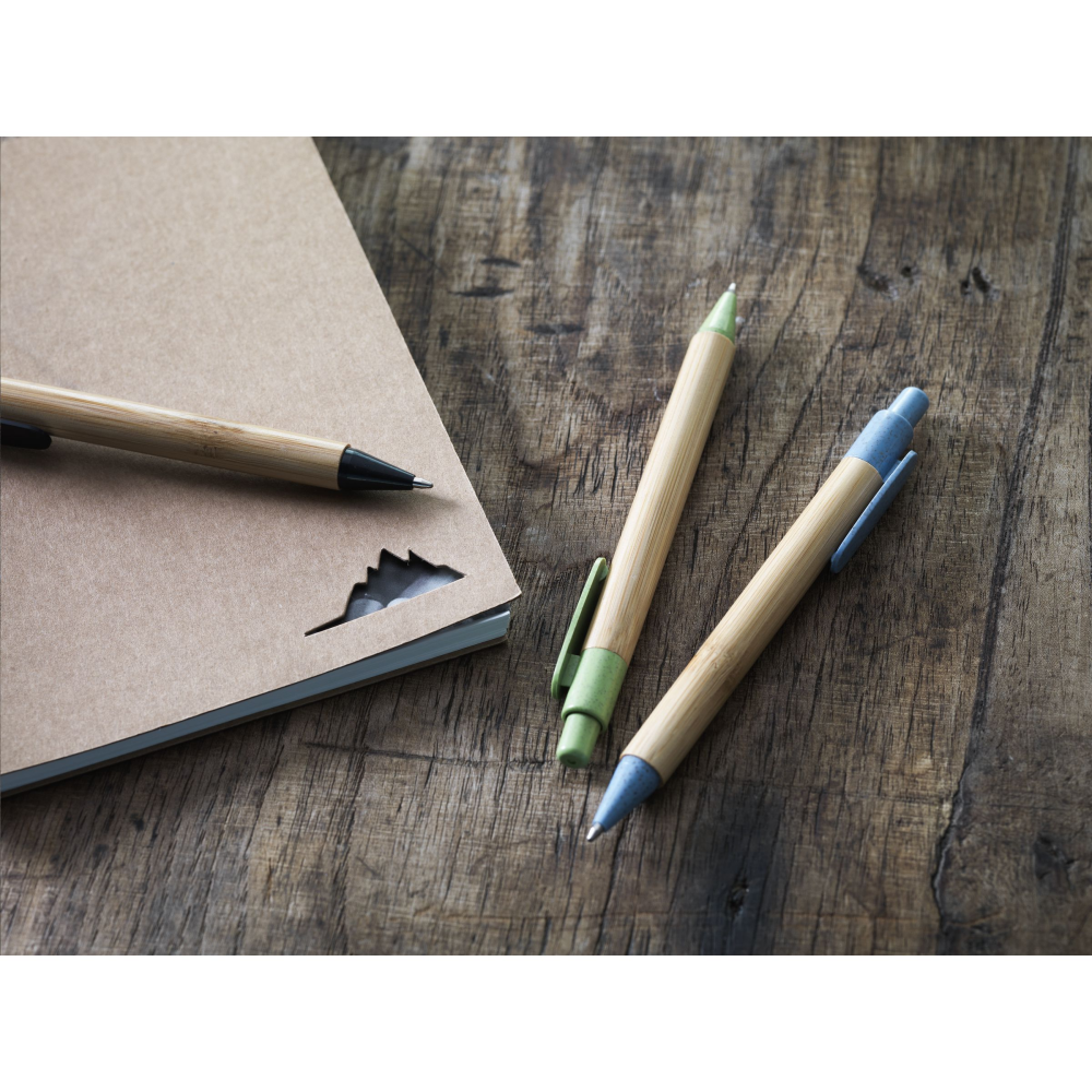 Eco-friendly Bamboo and Wheat Straw Ballpoint Pen - Exmouth