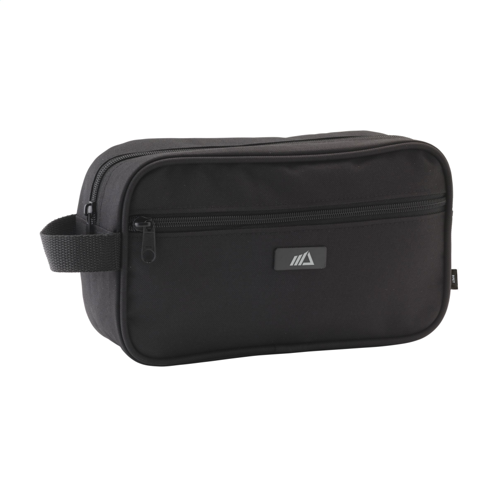 Large RPET Toiletry Bag with Zipper and Carrying Strap - Ince-in-Makerfield