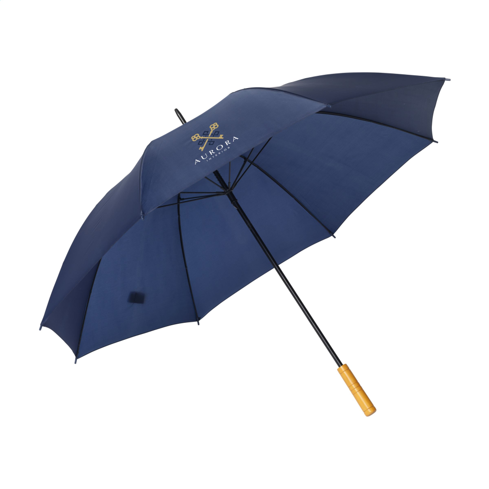 Regenschirm bedrucken XL sturmfest mit Holzgriff 127 cm - Yonago