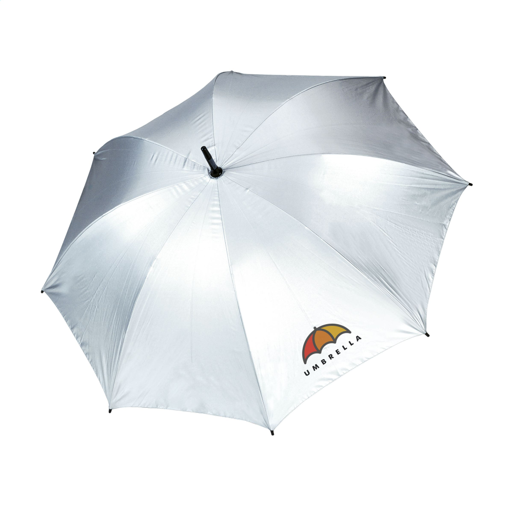 A galaxy-themed automatic umbrella that is stormproof and features a starry sky design. - Frimley Green