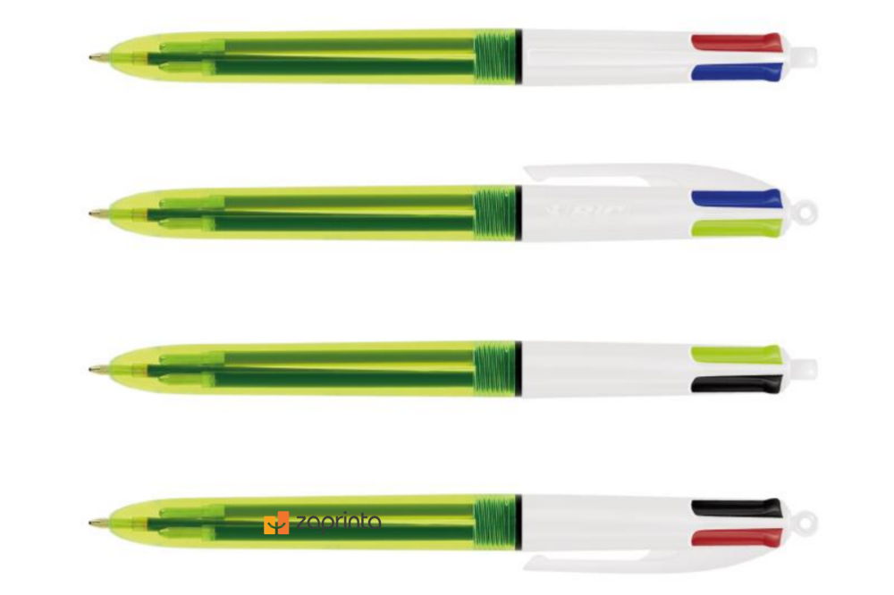 Customized ballpoint pen 4 colors including fluorescent yellow - Teide
