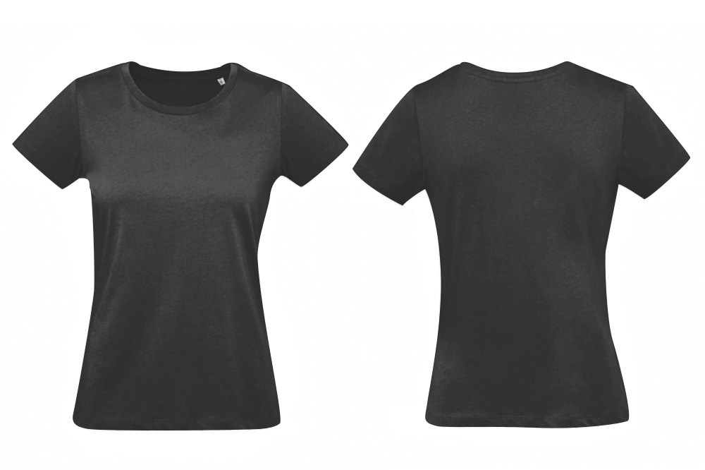 T-shirt brodé femme en coton bio col rond manches courtes 175 gr - Bilby