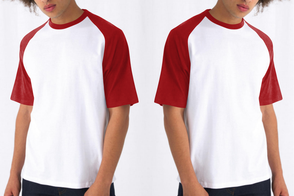 T-shirt brodé homme bicolore col rond  manches courtes 185 gr - Pango