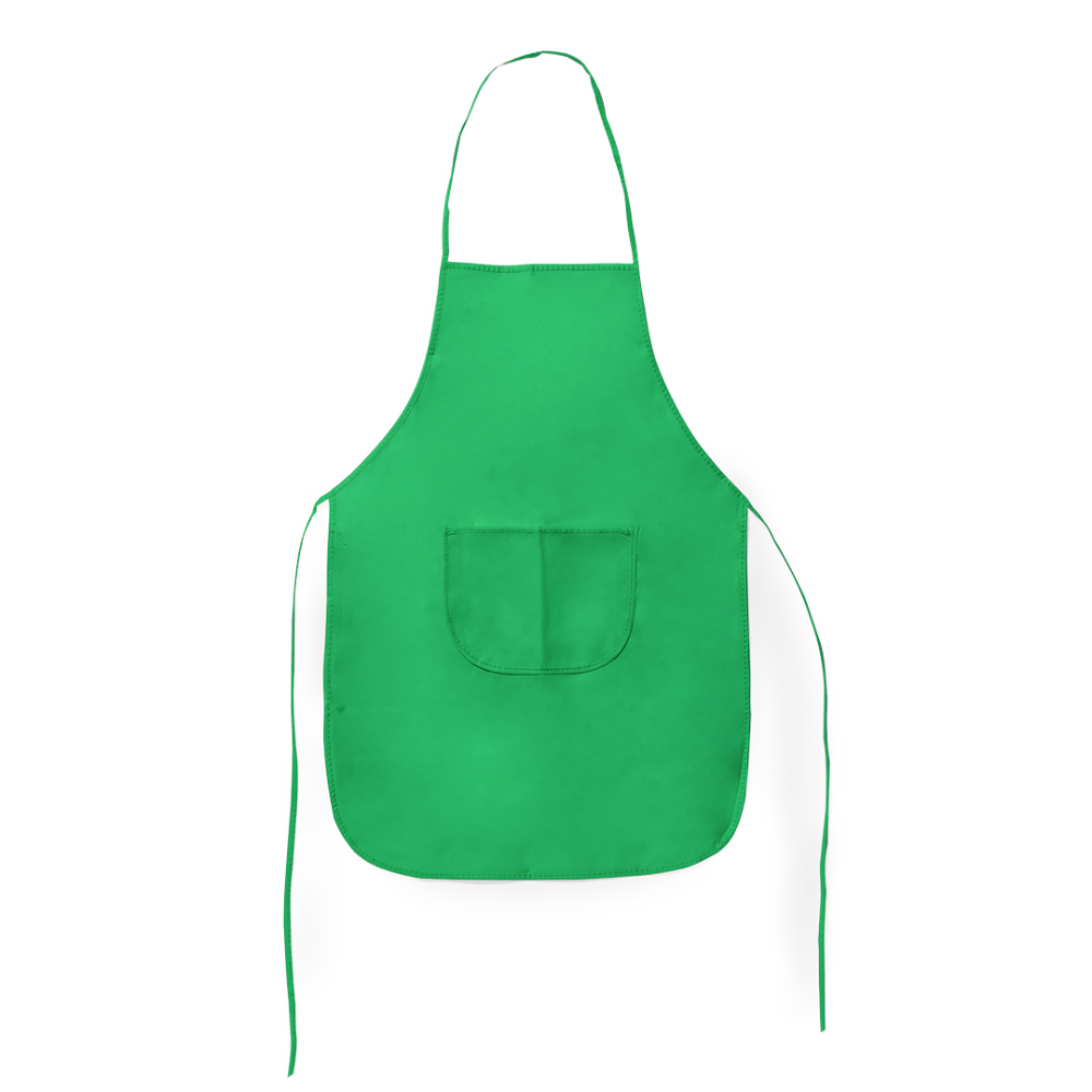 A vibrant, non-woven apron featuring a pocket at the front - Hall Green