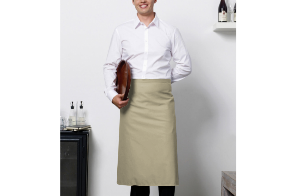 Personalized mid-length server apron in cotton and polyester 205 g/m² 100x78cm - Mahala