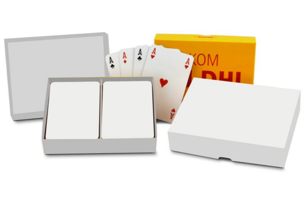 2 jeux de cartes dans une boîte plastifiée personnalisable - JCA08