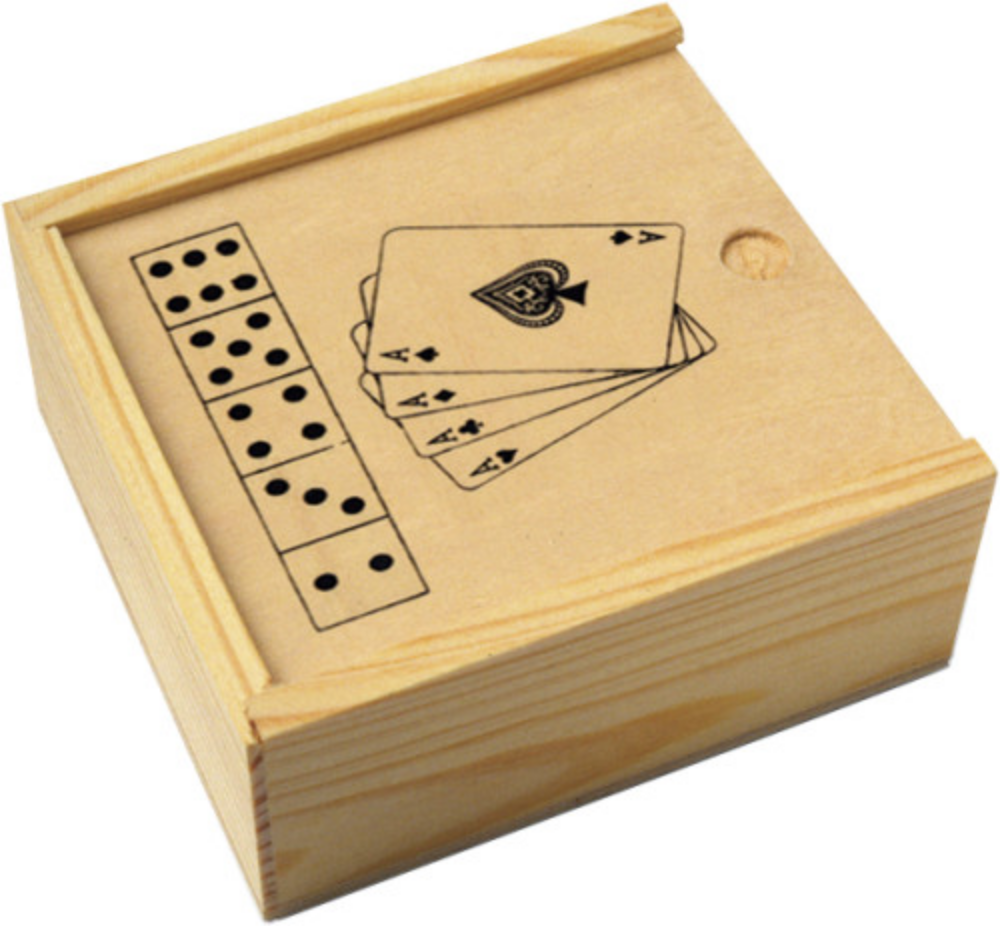 Wooden Box Card and Dice Set - Chesham