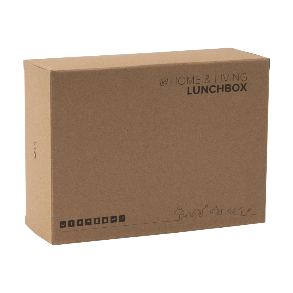 Caja de almuerzo de acero inoxidable con tapa de bambú - Ayala/Aiara