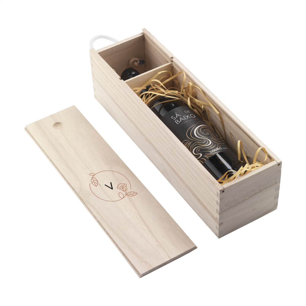Boîte en bois personnalisable pour bouteille de vin