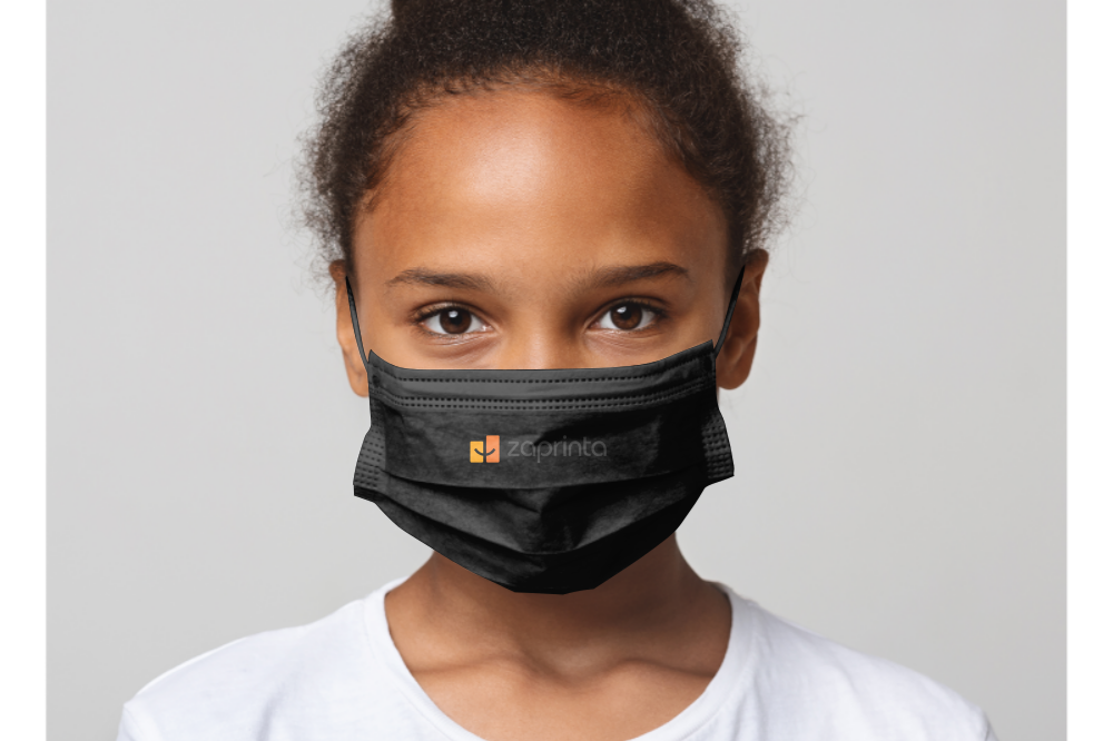 Masque chirurgical noir pour enfant personnalisable - Kauri