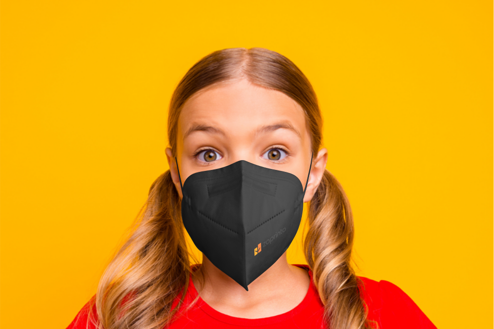 Masque FFP3 noir pour enfant personnalisable  - Fusis