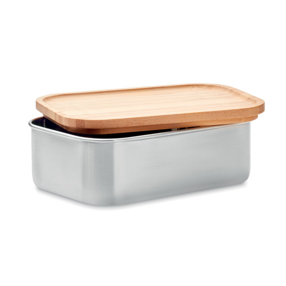 Stainless Steel Lunch Box with Bamboo Lid and Cutlery - Halesowen