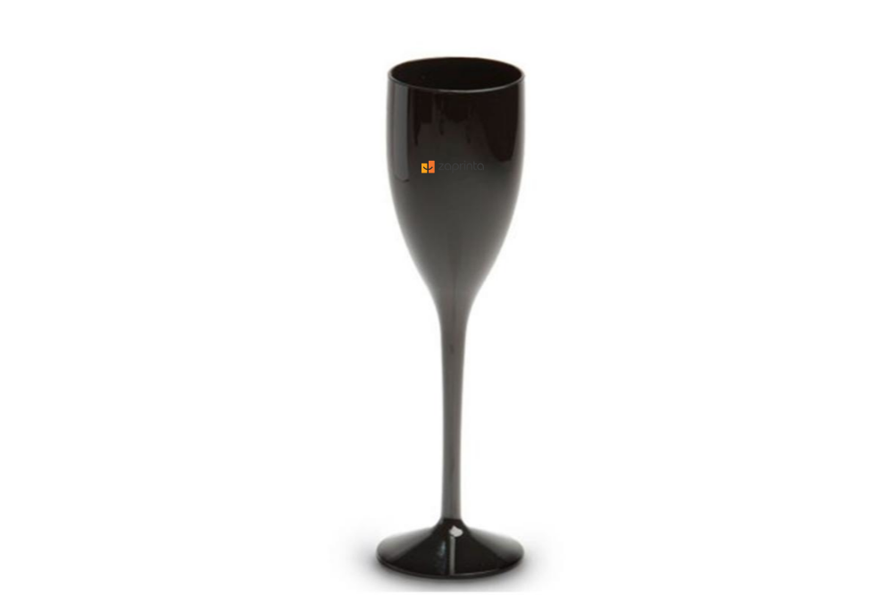 Personalized black champagne glass (12 cl) - Anne