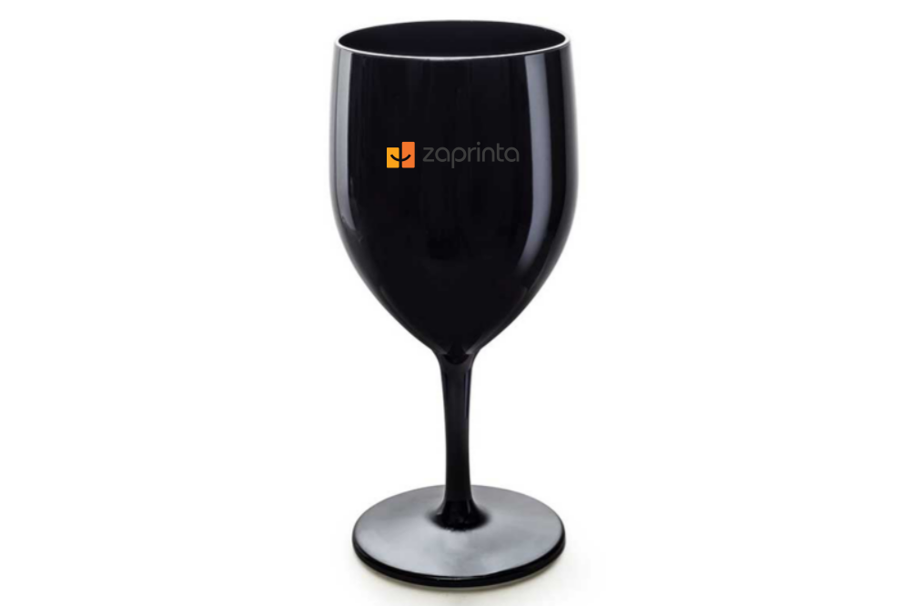 Weinglas mit Stiel schwarz personalisiert - Volta