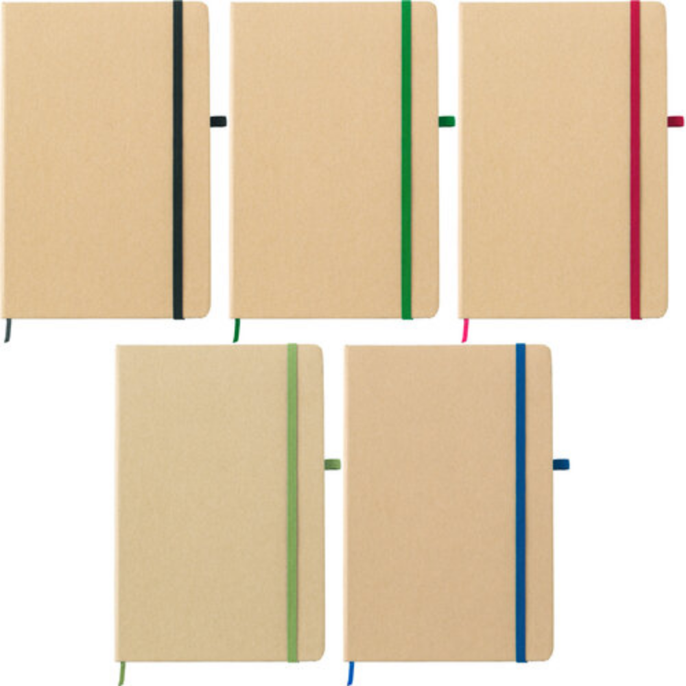 Quaderno A5 a righe in carta di pietra con banda elastica e asola per penna - Valsolda