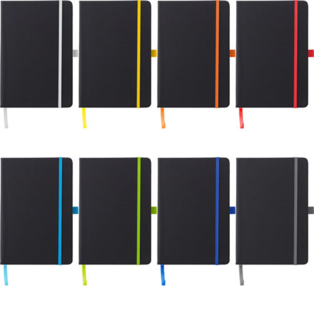 A5 Notebook made of PU Leather, equipped with an elastic band and a ribbon marker - Bowdon
