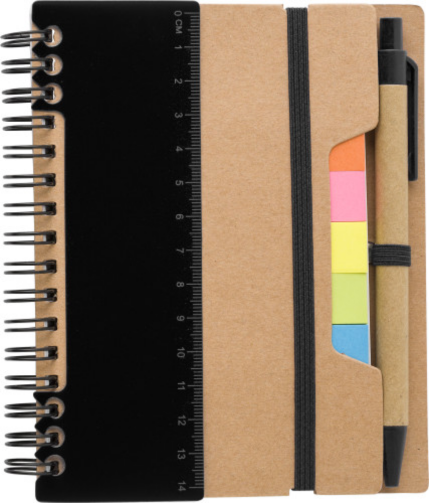 Multifunctional Recycled Paper Notebook with Pen and Sticky Notes - Downham Market