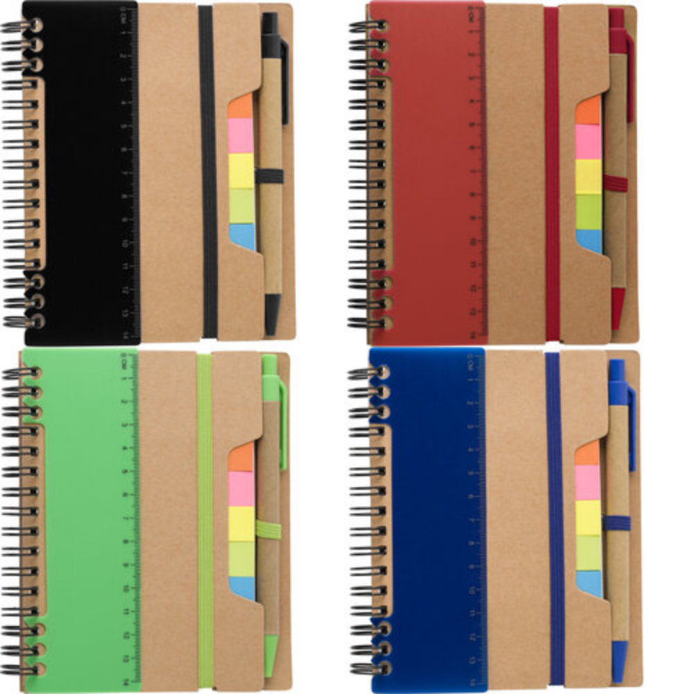 Quaderno multifunzionale di carta riciclata con penna e foglietti adesivi - Galliavola