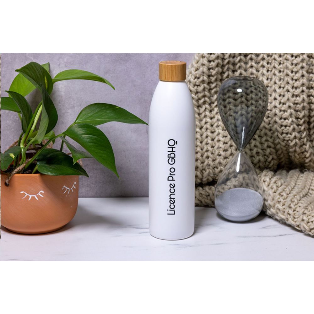 Reusable Slim Water Bottle with Bamboo Cap - Aldershot