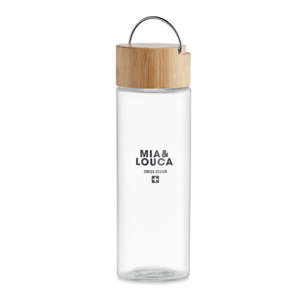 Bottiglia d'acqua in vetro con coperchio di bambù - Castell'Arquato