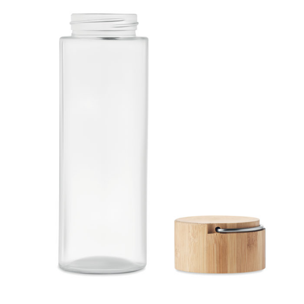 Botella de vidrio para beber con tapa de bambú - Little Snoring - Fernán Caballero
