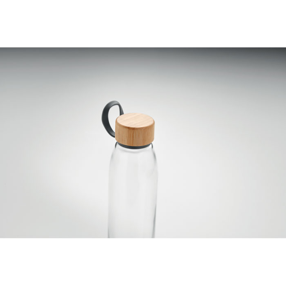 Botella de Vidrio con Tapa de Bambú - Cabañas de la Sagra