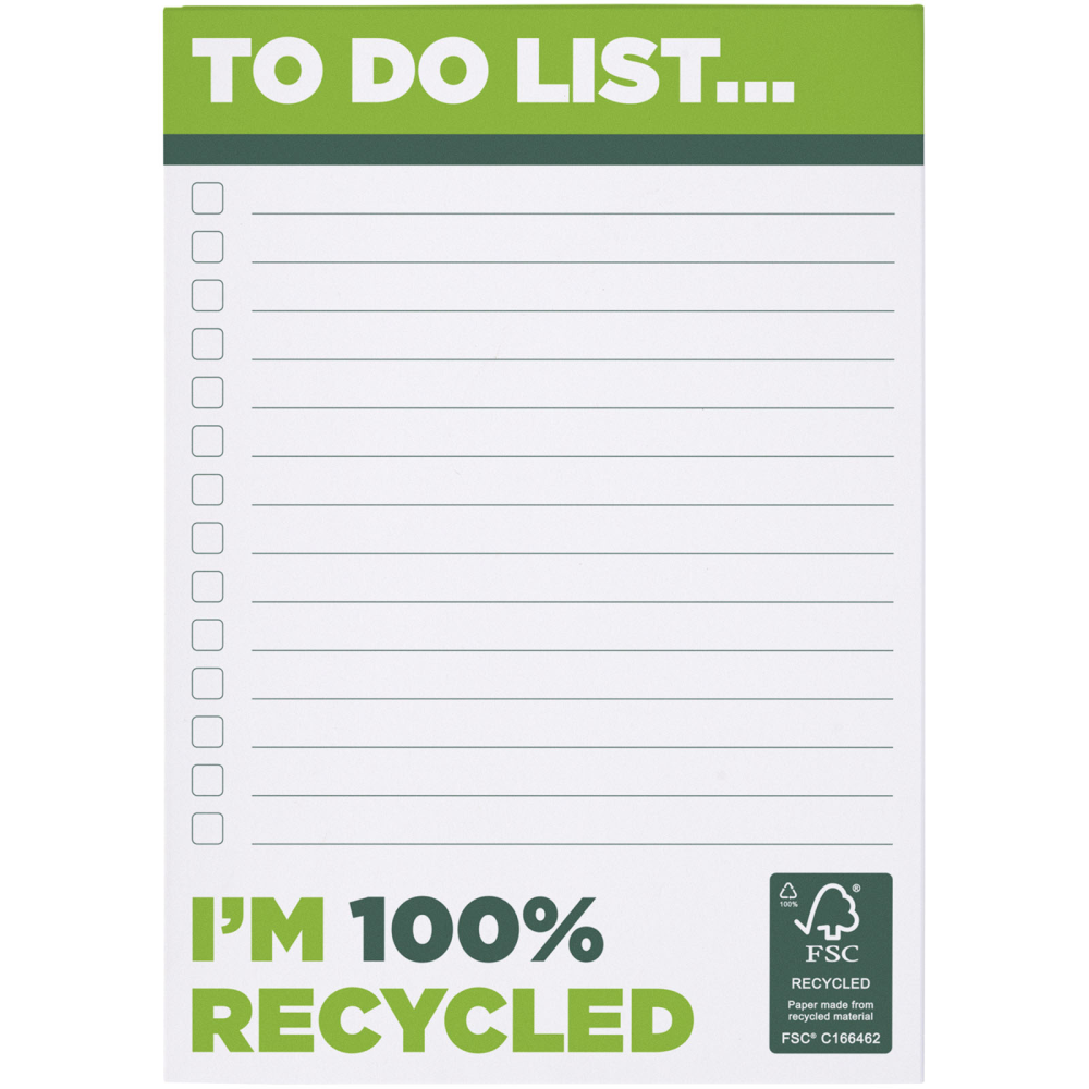 White A6 Desk-Mate® Recycled Paper Notepad - Penzance