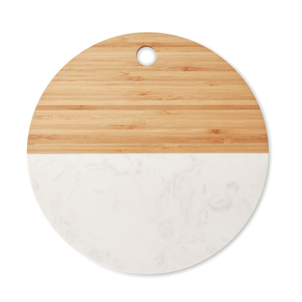Marble and Bamboo Circular Serving Board - Chesterfield