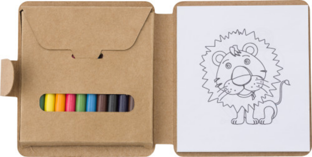 Cardboard Colouring Set with Pencils and Designs - Alwington