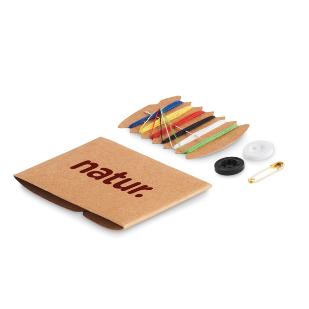 A travel sewing kit in a kraft paper box - Llanrwst