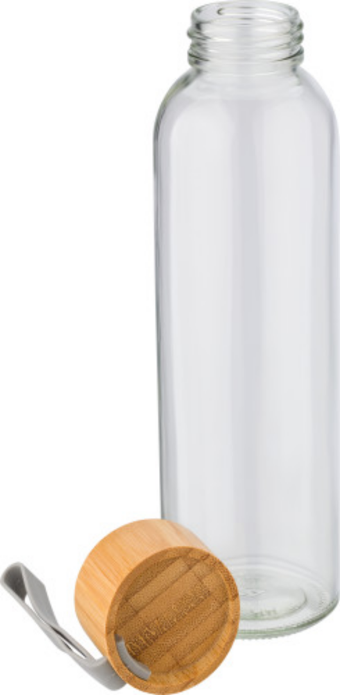 Botella de Bebida de Vidrio con Tapa de Bambú - Torres de Barbués