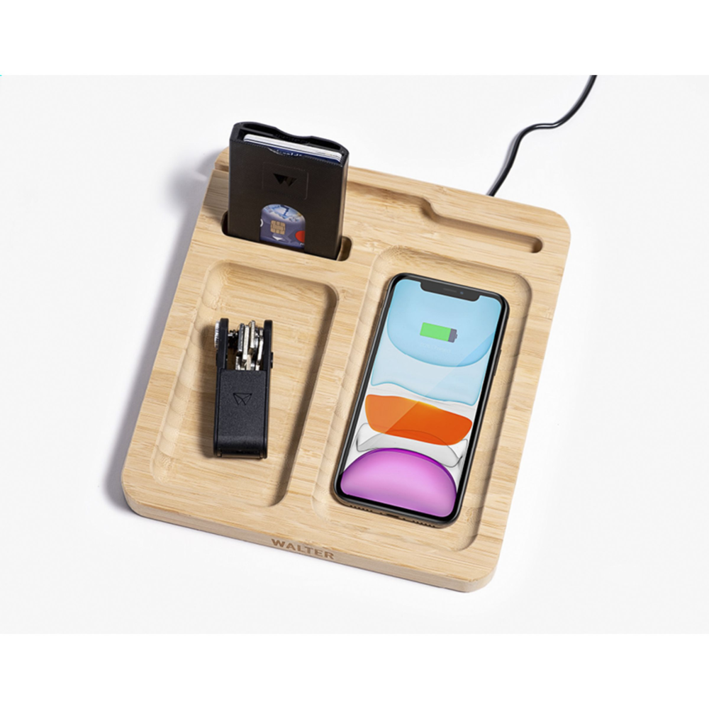Bamboo Desk Organizer and Wireless Charger - Thrumpton - Brentwood
