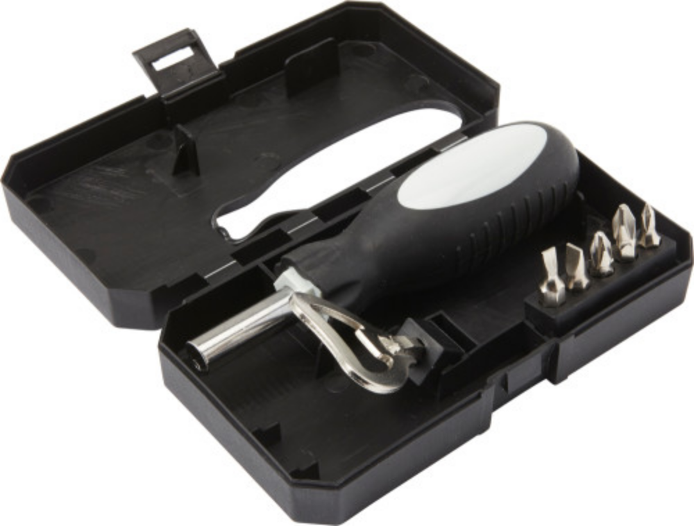 Achtteiliges Werkzeugset mit Schraubenziehern und Flaschenöffner in ABS-Koffer - Göppingen 